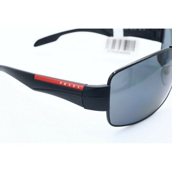 Prada SPR 53NS-1B0-5Z1 Square Black Sunglasses Gray Polarized Lens 65mm (B) - Picture 4 of 7